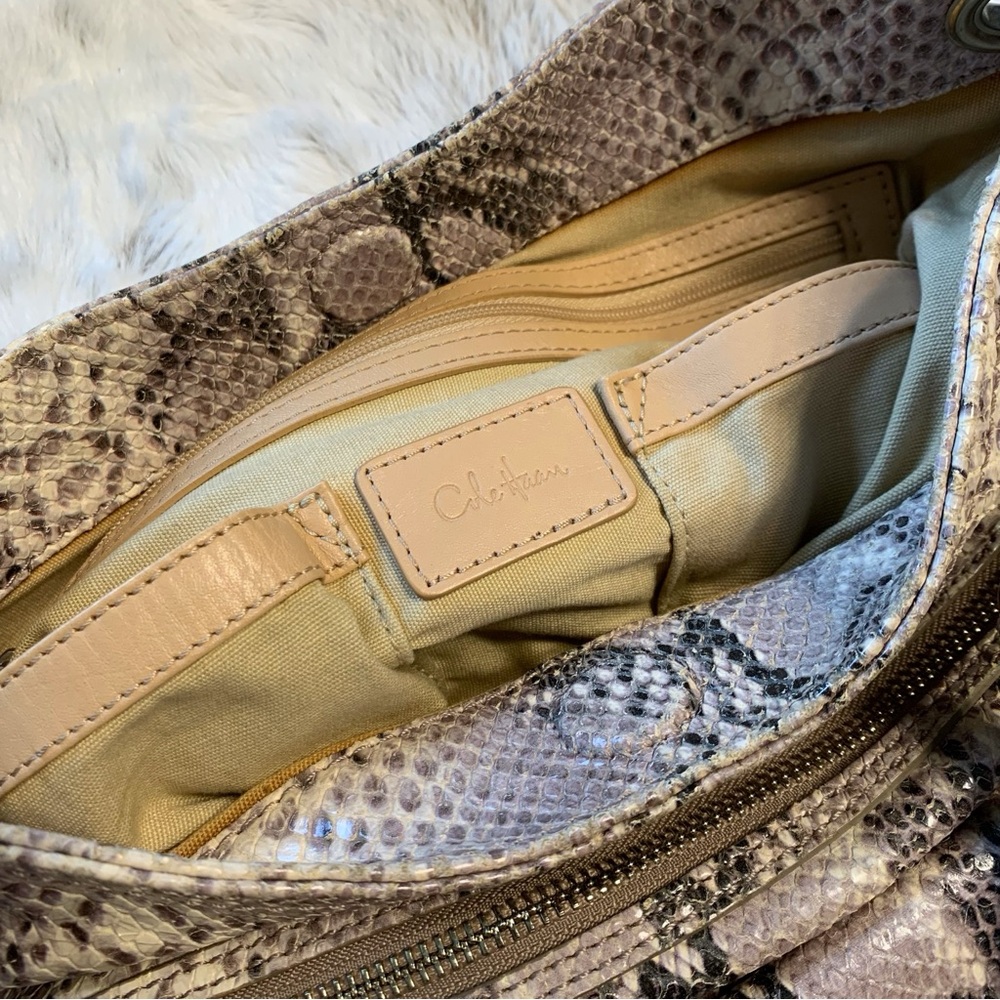 Cole Haan Snakeskin Embossed Python Print Satchel… - image 7